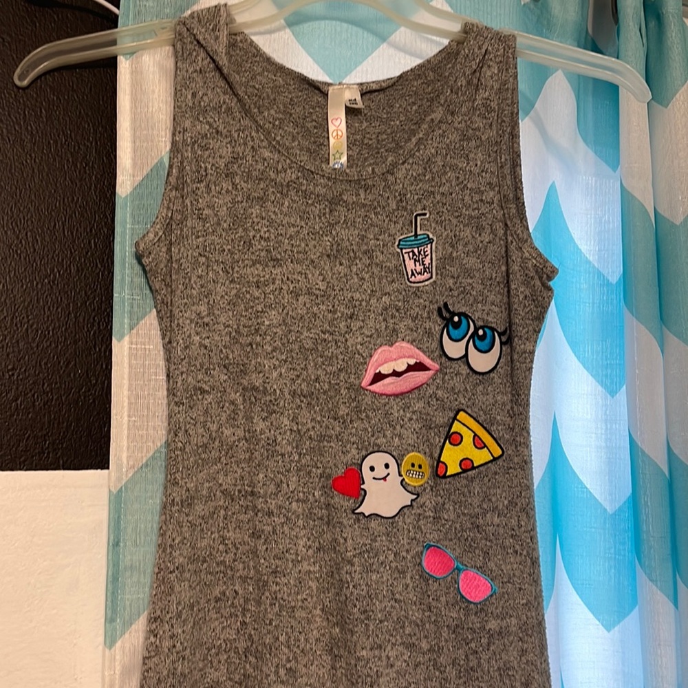 Kids gray patched jumpsuit